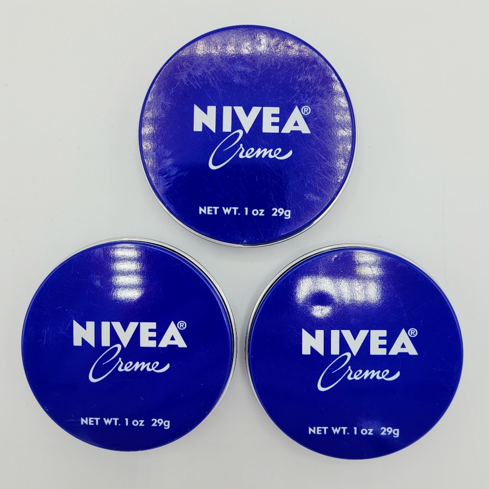 3 Pack Nivea Creme Rich Moisturizing Cream 1 oz Face Body Hands Travel Size Tins